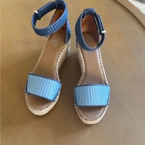 Franco Sarto Stylish Blue Wedge Sandals